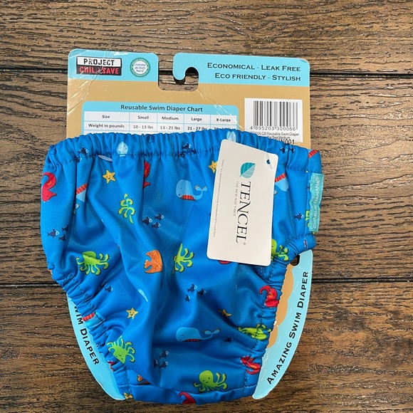 🆕 Charlie Banana Reusable Swim Diaper Drawstring UPF50+ in Under the Sea - Picture 2 of 6